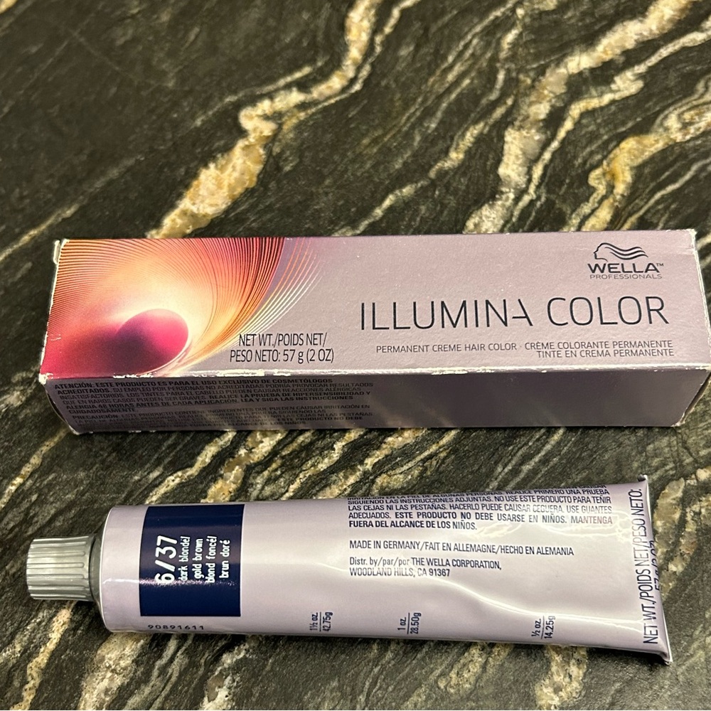 Wella Professionals Illumina Color 6/37 Dark Blonde Gold Brown Hair Color NIB - Picture 2 of 5